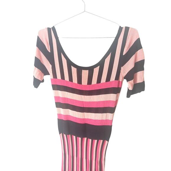 Temperley London Pink Striped Scoop necklin Isabella Knit Dress SZ S - Picture 7 of 15